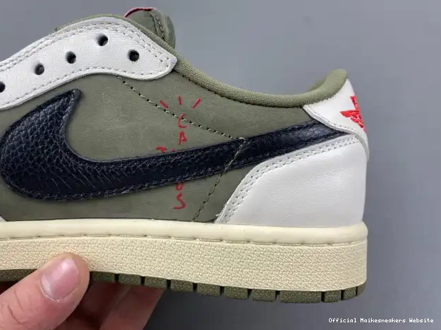 Official Maikesneakers X JORDAN 1 SCOTT AIR MEDIUM OG DM7866-200 LOW OLIVE TRAVIS 0529